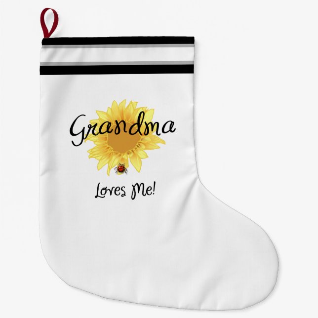 Grandma Loves Me Large Christmas Stocking (Front)