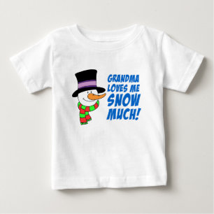 Grandma Loves Me Snow Much Baby T-Shirt