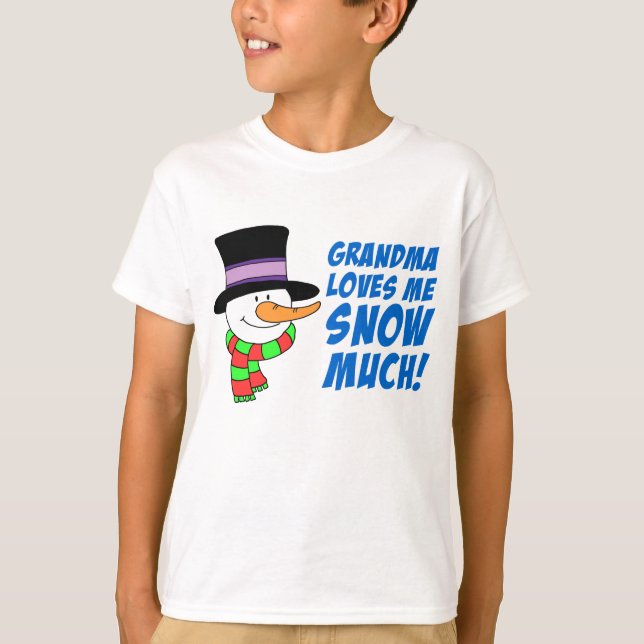 Grandma Loves Me Snow Much T-Shirt (Front)