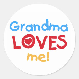Grandma Loves Me T-shirts and Gifts Classic Round Sticker