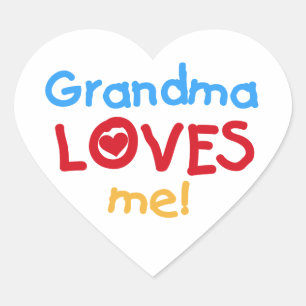Grandma Loves Me T-shirts and Gifts Heart Sticker