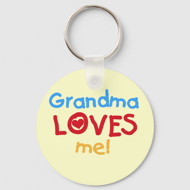 Grandma Loves Me T-shirts and Gifts Key Ring (Front)
