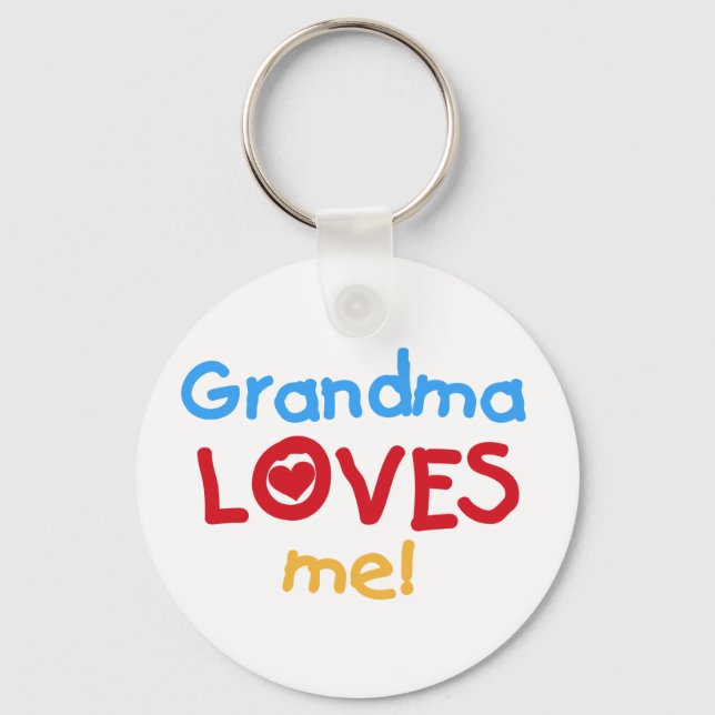 Grandma Loves Me T-shirts and Gifts Key Ring (Front)