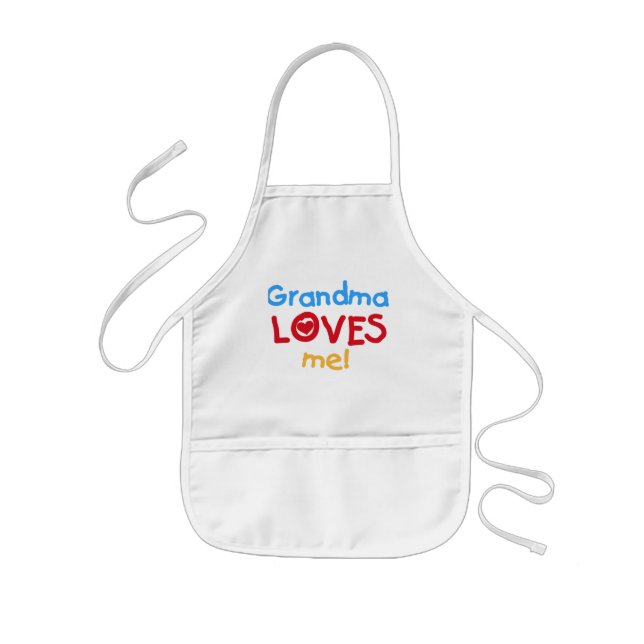 Grandma Loves Me T-shirts and Gifts Kids Apron (Front)