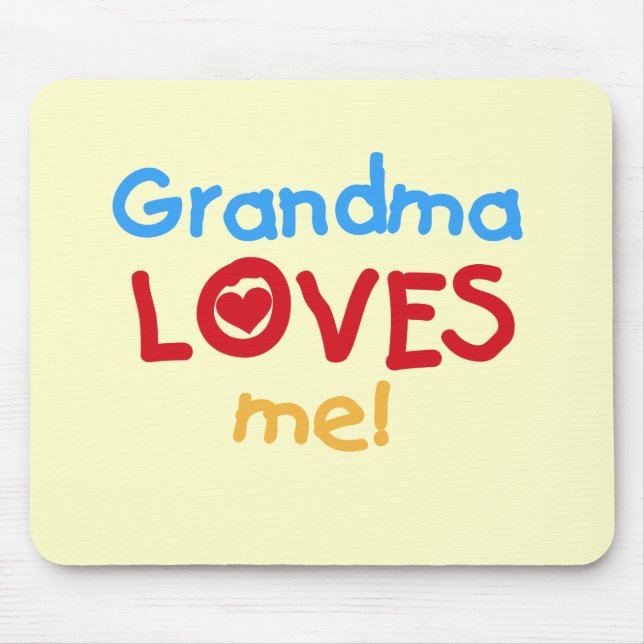 Grandma Loves Me T-shirts and Gifts Mouse Mat (Front)
