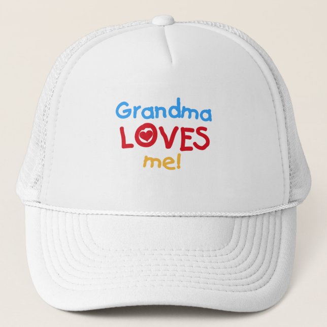 Grandma Loves Me T-shirts and Gifts Trucker Hat (Front)