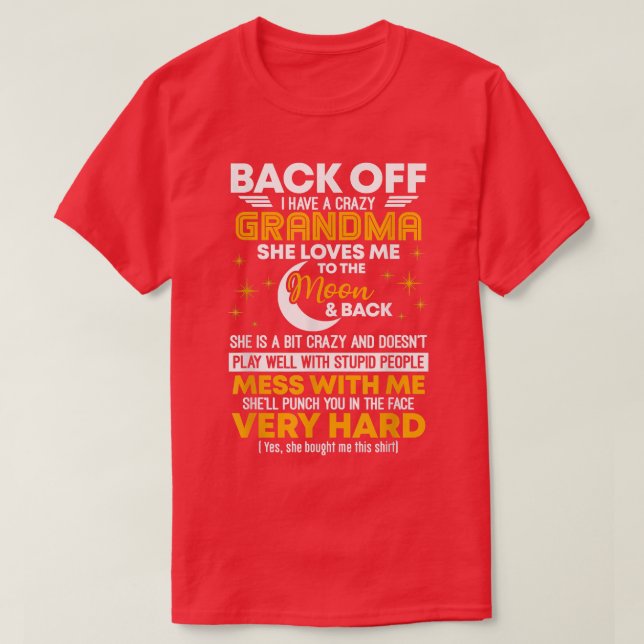 Grandma Loves Me To The Moon And Back Mother's Day T-Shirt (Design Front)