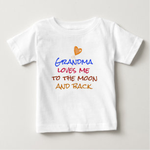 Grandma Loves Me to the Moon and Back Quote Baby T-Shirt