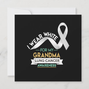 Grandma Lung Cancer Shirt White Ribbon Awareness M Invitation