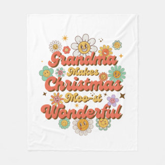 Grandma Makes Christmas Moo-st Wonderful Fleece Blanket