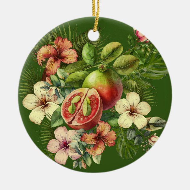 Grandma Manuela's Guavas Ceramic Tree Decoration (Front)