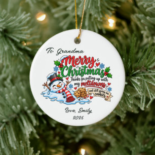 Grandma Meltdowns Christmas Ornament