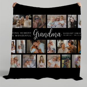 Grandma Memorial 18 Photo Collage Fleece Blanket