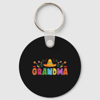 Grandma Mexican Fiesta Bday Party Theme Matching Key Ring