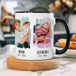 Grandma Milestones Photos & Years Custom Text Gift Mug