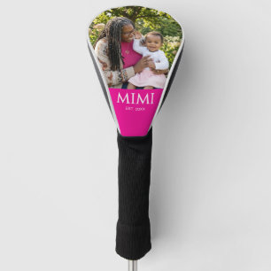 Grandma Mimi Established Classic Caps Pink Photo Golf Head Cover