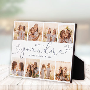 Grandma Modern Heart Script Photo Collage Love Pla Plaque