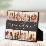 Grandma Modern Heart Script Photo Collage Love Plaque<br><div class="desc">Love you GRANDMA: Great custom photo gift for grandparents, Valentine's Day, Mother's Day, or the Holidays: This modern photo plaque is easy to customise with your 8 favourite photos. The text below can be personalised to read the name of the child or family member as well as the text above...</div>
