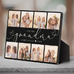 Grandma Modern Heart Script Photo Collage Love Plaque<br><div class="desc">Love you GRANDMA: Great custom photo gift for grandparents, Valentine's Day, Mother's Day, or the Holidays: This modern photo plaque is easy to customise with your 8 favourite photos. The text below can be personalised to read the name of the child or family member as well as the text above...</div>