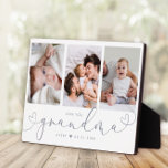 Grandma Modern Heart Script Photo Collage Love Plaque<br><div class="desc">Love you GRANDMA: Great custom photo gift for grandparents, Valentine's Day, Mother's Day, or the Holidays: This modern photo plaque is easy to customise with your 3 favourite photos. The text below can be personalised to read the name of the child or family member as well as the text above...</div>