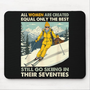 Grandma Mom Still Go Skiing In Seventies Old Women Mouse Mat