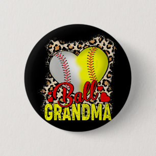 Grandma Mothers Day Softball Grandma Baseball Gran 6 Cm Round Badge