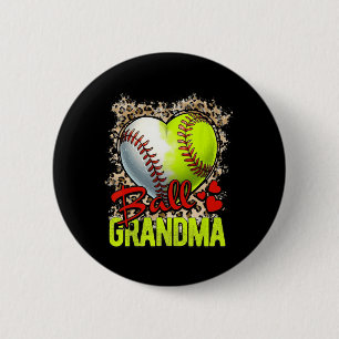 Grandma Mothers Day Softball Grandma Baseball Gran 6 Cm Round Badge