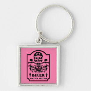 Grandma Motorbike Rider Key Ring