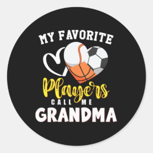 Grandma My Favourite Sell Soccer Sketll Players Ca Classic Round Sticker