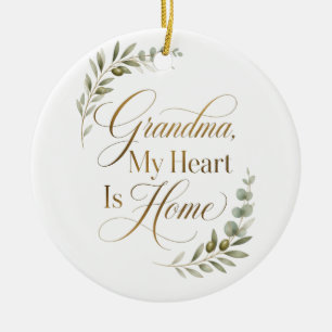 Grandma, My Heart Is Home Ceramic Tree Decoration