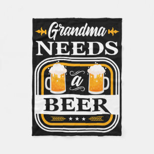 Grandma Needs A Beer Bride And Groom Drinker Beers Fleece Blanket