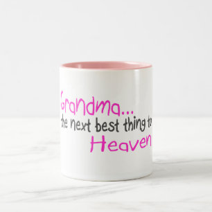 Grandma, Next Best Thing To Heaven Two-Tone Coffee Mug