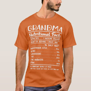 Grandma nutritional facts gifts for grandma women T-Shirt