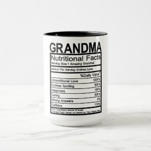 Grandma Nutritional Facts Mug