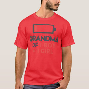 Grandma of 1 Boy 1 Girl Women Gifts Gramms Grandm T-Shirt