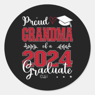 Grandma Of A Cl Of 2024 Graduate For Graduation  Classic Round Sticker
