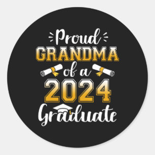 Grandma Of A Cl Of 2024 Graduate Senior Graduation Classic Round Sticker