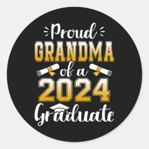 Grandma Of A Cl Of 2024 Graduate Senior Graduation Classic Round Sticker