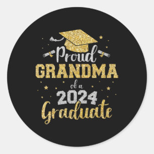 Grandma Of A Cl Of 2024 Graduate Senior Graduation Classic Round Sticker