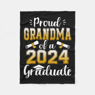 Grandma Of A Cl Of 2024 Graduate Senior Graduation Fleece Blanket