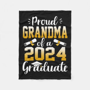 Grandma Of A Cl Of 2024 Graduate Senior Graduation Fleece Blanket