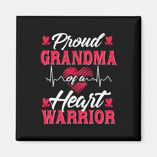 Grandma Of A Heart Warrior Chd Awareness  Magnet (Front)