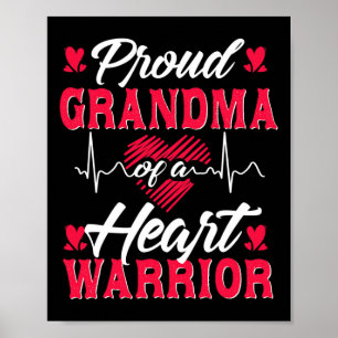 Grandma Of A Heart Warrior Chd Awareness  Poster