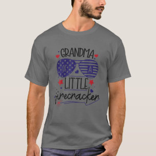 Grandma Of A Little Firecracker 4Th Of July Family T-Shirt
