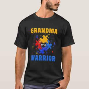 Grandma Of A Warrior Autism Awareness Matching Puz T-Shirt