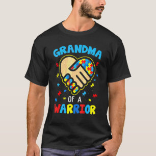 Grandma Of A Warrior Autism Awareness Month Puzzle T-Shirt