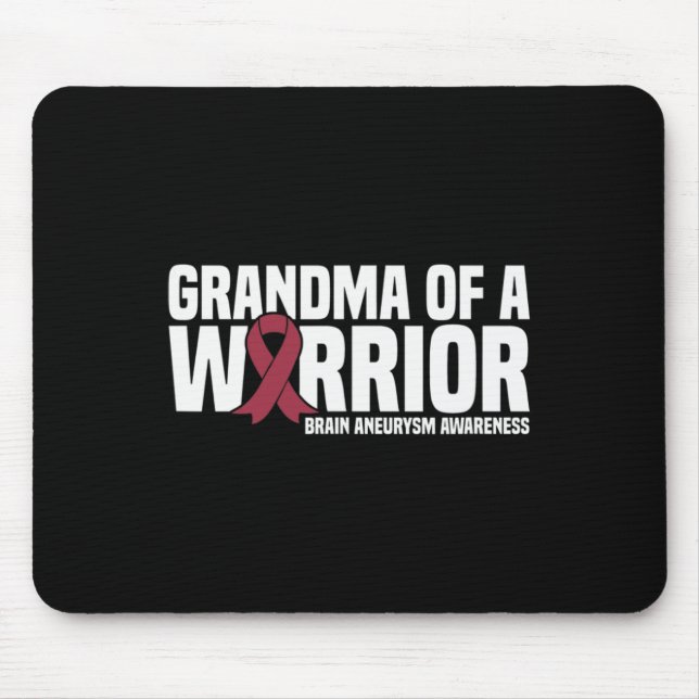 Grandma of a Warrior Brain Aneurysm Awareness  Mouse Mat (Front)