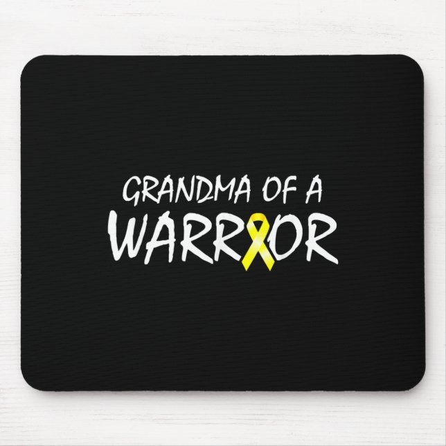 Grandma of a Warrior Childhood Cancer Awareness Ri Mouse Mat (Front)