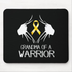 Grandma Of A Warrior Childhood Cancer Awareness Ri Mouse Mat