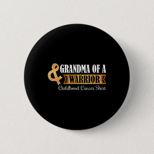 Grandma of A warrior Childhood Cancer Ribbon Aware 6 Cm Round Badge